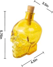 img 3 attached to 🎃 6-Inch Wire Cork Lights - Nothers Glass Skull Lights Battery-Operated Fairy Mini String Lights for Halloween Crafts & Party Decoration - Yellow Halloween Decor