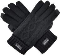 stay warm in style: bruceriver knitted thinsulate diamond dk gray men's gloves & mittens logo