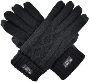 img 4 attached to Stay Warm in Style: Bruceriver Knitted Thinsulate Diamond Dk Gray Men's Gloves & Mittens