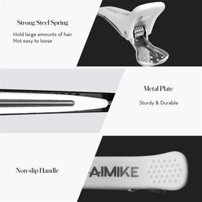 img 2 attached to 💇 Hair Clips, AIMIKE 12 Pack Styling and Sectioning Hair Clips with Silicone Band, Non-Slip Hair Clips for Thick and Thin Hair - Pro Salon Hair Clips