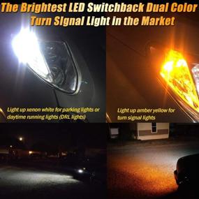 img 2 attached to 🚦 LIGHSTA CANBUS Anti Hyper Flash 7443 7444 T20 992 7444NA Switchback LED Bulbs: Dual Color for Turn Signal & Daytime Running Lights