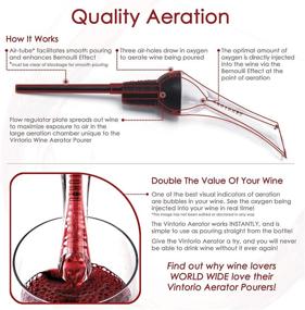 img 3 attached to 🍷 Enhance Your Wine Experience with the Vintorio Wine Aerator Pourer - Premium Black Aerating Pourer and Decanter Spout