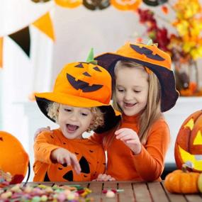 img 2 attached to DomeStar Halloween Pumpkin Hat: Spooktacular Jack-O-Lantern Hat for the Ultimate Halloween Look!