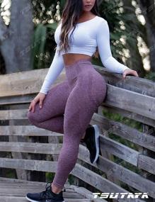 img 2 attached to 👖 High Waisted TSUTAYA Yoga Pants for Women - Seamless Leggings Perfect for Workouts, Stretchy Vital Activewear with Tummy Control