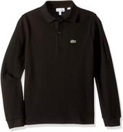 👕 stylish lacoste boy long sleeve classic solid pique polo: perfect blend of comfort and sophistication logo