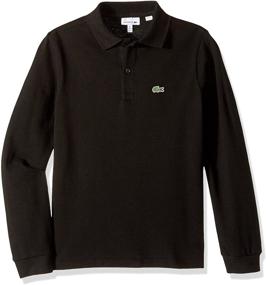 img 1 attached to 👕 Stylish Lacoste Boy Long Sleeve Classic Solid Pique Polo: Perfect Blend of Comfort and Sophistication