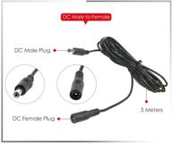 🔌 hitcar 3 meter 10 feet dc power cord male to female plug extension cable adapter 2.1 5.5 mm plug for car truck monitor cctv led light parking reverse camera device 12v 24v logo