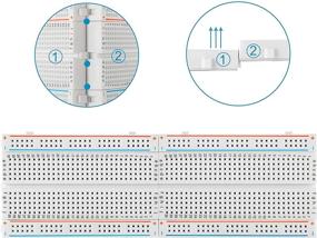 img 1 attached to Доска для макетирования печатной платы для Raspberry Pi и Arduino - ALLUS BB-017 (3 шт.), 830-контактный безпайковый прототип с 4 электропроводными рельсами и двухсторонней лентой