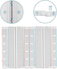img 2 attached to Доска для макетирования печатной платы для Raspberry Pi и Arduino - ALLUS BB-017 (3 шт.), 830-контактный безпайковый прототип с 4 электропроводными рельсами и двухсторонней лентой