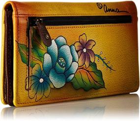 img 3 attached to 👛 Anuschka Women's Handpainted Leather Ladies Wallet: Snap Button Closure - Anna