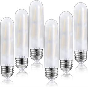 img 4 attached to 6-Pack of Dimmable T10 Frosted LED Bulbs, 8W Tubular Edison Bulbs with E26 Base – 70W Equivalent, 700LM, Warm White 2700k for Desk Lamp, Pendant Lights, Cabinet Display, and more