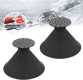 img 4 attached to 🧊 2-Pack Nocpek Round Magic Ice Scraper for Car - Efficient Round Windshield Ice Scraper Tool with Funnel for Quick Snow Removal
