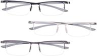 stylish & lightweight half rim reading glasses: bfoco 3 pairs eyeglasses for men and women logo