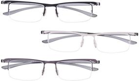 img 4 attached to Stylish & Lightweight Half Rim Reading Glasses: BFOCO 3 Pairs Eyeglasses for Men and Women