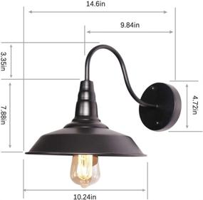 img 3 attached to 🏡 SaiPIS Farmhouse Wall Sconces Gooseneck Barn Light Fixtures - Industrial Vintage Indoor Lighting Lamp for Bedroom, Bathroom, Hallway, Vanity, Kitchen, Porch - Black, Pack of 2