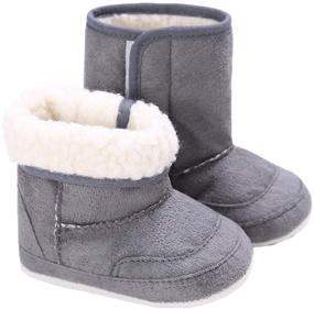 img 4 attached to 👣 Cozy and Secure Winter Boots for Dejian Baby Boys and Girls: Soft Sole, Anti-Slip, Newborn to Toddler Snow Boots