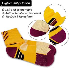 img 1 attached to 🧦 Ankle Support Sports Socks for Men and Women - Cushioned Athletic Crew Socks for Basketball, Soccer, Hiking, Running, and Fitness