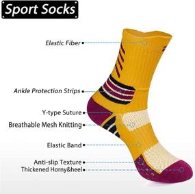 img 3 attached to 🧦 Ankle Support Sports Socks for Men and Women - Cushioned Athletic Crew Socks for Basketball, Soccer, Hiking, Running, and Fitness