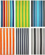 cotton craft 6 pack striped towels logo
