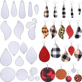 img 4 attached to ✂️ Metal Cutting Dies for Leather Earrings: Teardrop and Leaf Shape Die Cuts Stencils - Set of 20 Pieces for DIY Crafts