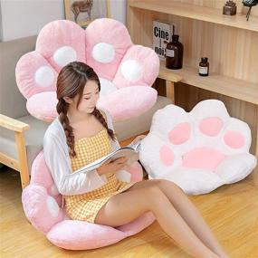 img 2 attached to 🐾 Совершенно восхитительная подушка-кубик кошачьих лап: Розовая кошачья лапка на стуле для идеального комфорта и очаровательной наружной обстановки.