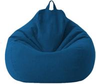 🪑 bean bag chairs cover: lazy lounger for indoor/outdoor home garden lounge (blue, 85x105 cm) logo