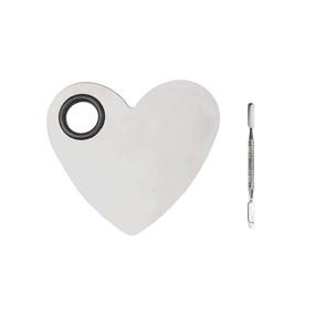 img 4 attached to 💖 Stainless Steel Heart Shaped Makeup Palette Spatula - Essential Tools for Blending Cosmetic Foundation Shades, Ideal for Makeup Artists and Enthusiasts