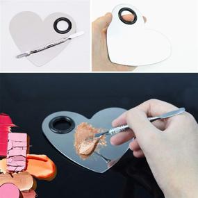 img 1 attached to 💖 Stainless Steel Heart Shaped Makeup Palette Spatula - Essential Tools for Blending Cosmetic Foundation Shades, Ideal for Makeup Artists and Enthusiasts