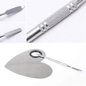 img 2 attached to 💖 Stainless Steel Heart Shaped Makeup Palette Spatula - Essential Tools for Blending Cosmetic Foundation Shades, Ideal for Makeup Artists and Enthusiasts