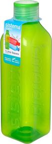 img 1 attached to 💧 Sistema Square Water Bottle, 1 L - Explore Assorted Colours for Optimal Hydration