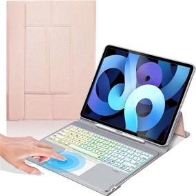 img 4 attached to Rose Gold iPad Air 4th Generation Keyboard Case: Ultra Thin, Protective, with Touchpad - Fits Model A2072 A2316 A2324 A2325