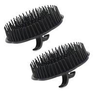 🧴 set of 2 scalp massager shampoo brushes - segbeauty massage hair brush with floriated shower comb for deep hair cleaning, men's hand brush for growth, beard brush, and pet grooming - black logo