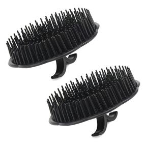 img 4 attached to 🧴 Set of 2 Scalp Massager Shampoo Brushes - Segbeauty Massage Hair Brush with Floriated Shower Comb for Deep Hair Cleaning, Men's Hand Brush for Growth, Beard Brush, and Pet Grooming - Black