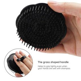 img 1 attached to 🧴 Set of 2 Scalp Massager Shampoo Brushes - Segbeauty Massage Hair Brush with Floriated Shower Comb for Deep Hair Cleaning, Men's Hand Brush for Growth, Beard Brush, and Pet Grooming - Black