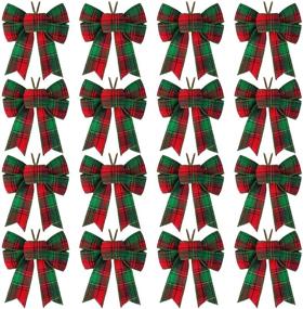 img 4 attached to 🎄 ANECO 16pcs Small Buffalo Plaid Bows for Christmas Decor, Holiday Wreath Bows, Xmas Hanging Bows – DIY Supplies, 5 x 4 Inches