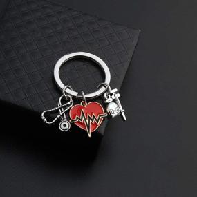 img 2 attached to 💉 Nurse Graduation Gift: Heartbeat Keychain - AKTAP Nurse Gifts Nurse Charm Key Chain
