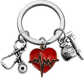 img 4 attached to 💉 Nurse Graduation Gift: Heartbeat Keychain - AKTAP Nurse Gifts Nurse Charm Key Chain