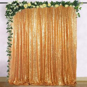 img 3 attached to 🌟 Sparkling Sequin Curtain Backdrop - 5FTx10FT - Golden Sequin Fabric Photo Booth Backdrop