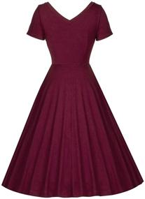 img 3 attached to 👗 Oyza9pe Women's Retro 1940s 1950s Shirtwaist Flared Swing Skaters Dress