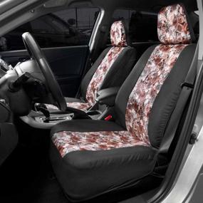 img 3 attached to 🌸 Universal Fit BDK White Floral Print Faux Leather Car Seat Covers – Front Seats Only, Flower Pattern Sideless Design for Easy Installation, Compatible with Car Truck Van SUV