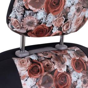 img 2 attached to 🌸 Universal Fit BDK White Floral Print Faux Leather Car Seat Covers – Front Seats Only, Flower Pattern Sideless Design for Easy Installation, Compatible with Car Truck Van SUV