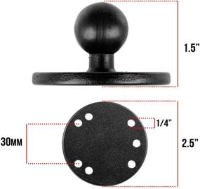 img 1 attached to 🔩 Circular Aluminum Drill Base Adapter with 1" Rubber Ball. AMPS Pattern Compatible with RAM, Arkon, iBolt, Tackform Enterprise Series and More.