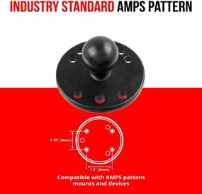 img 2 attached to 🔩 Circular Aluminum Drill Base Adapter with 1" Rubber Ball. AMPS Pattern Compatible with RAM, Arkon, iBolt, Tackform Enterprise Series and More.