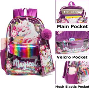 img 1 attached to Backpack Transparent Backpacks Crossbody Elementary