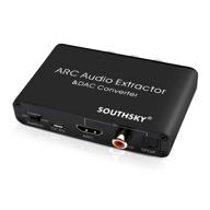 🎧 southsky высокоразрешающий 192 кгц конвертер dac с извлечением аудио hdmi arc в spdif коаксиальный и 3,5 мм l/r для саундбара, адаптер цифрового аудио в аналоговое l/r rca с управлением громкостью cec логотип