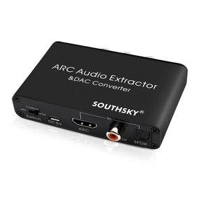 img 4 attached to 🎧 SOUTHSKY Высокоразрешающий 192 кГц конвертер DAC с извлечением аудио HDMI ARC в SPDIF коаксиальный и 3,5 мм L/R для саундбара, адаптер цифрового аудио в аналоговое L/R RCA с управлением громкостью CEC