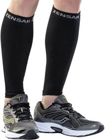 img 4 attached to Zensah Running Leg Compression Sleeves: Effective Shin Splint & Calf Compression Support for Men and Women