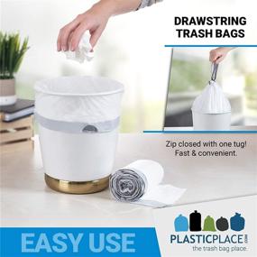 img 3 attached to Plasticplace W4DSWH 4 Gallon White Drawstring Bags: 200 Count High-Quality Waste Disposal Solution