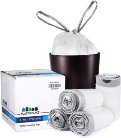 img 4 attached to Plasticplace W4DSWH 4 Gallon White Drawstring Bags: 200 Count High-Quality Waste Disposal Solution