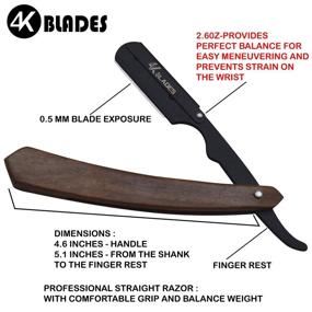 img 3 attached to 🪒 Top-Quality Professional Barber Straight Edge Razor with 10 Sharp Blades - Close Shaving, Stainless Steel Safety Blade & Wooden Handle